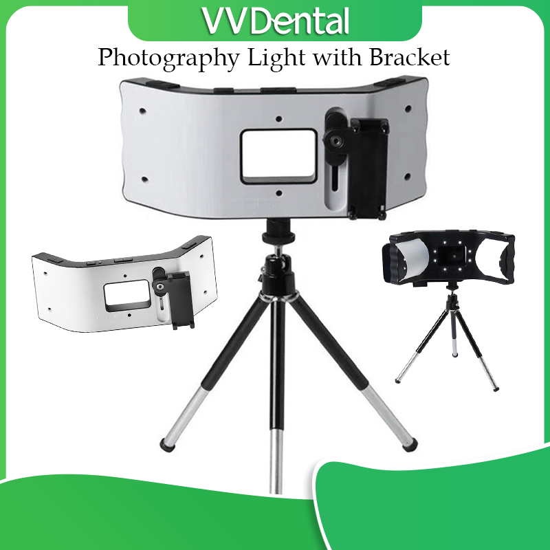 Teeth Whitening Before And After - With Stand Dimmable Dental Photo Light