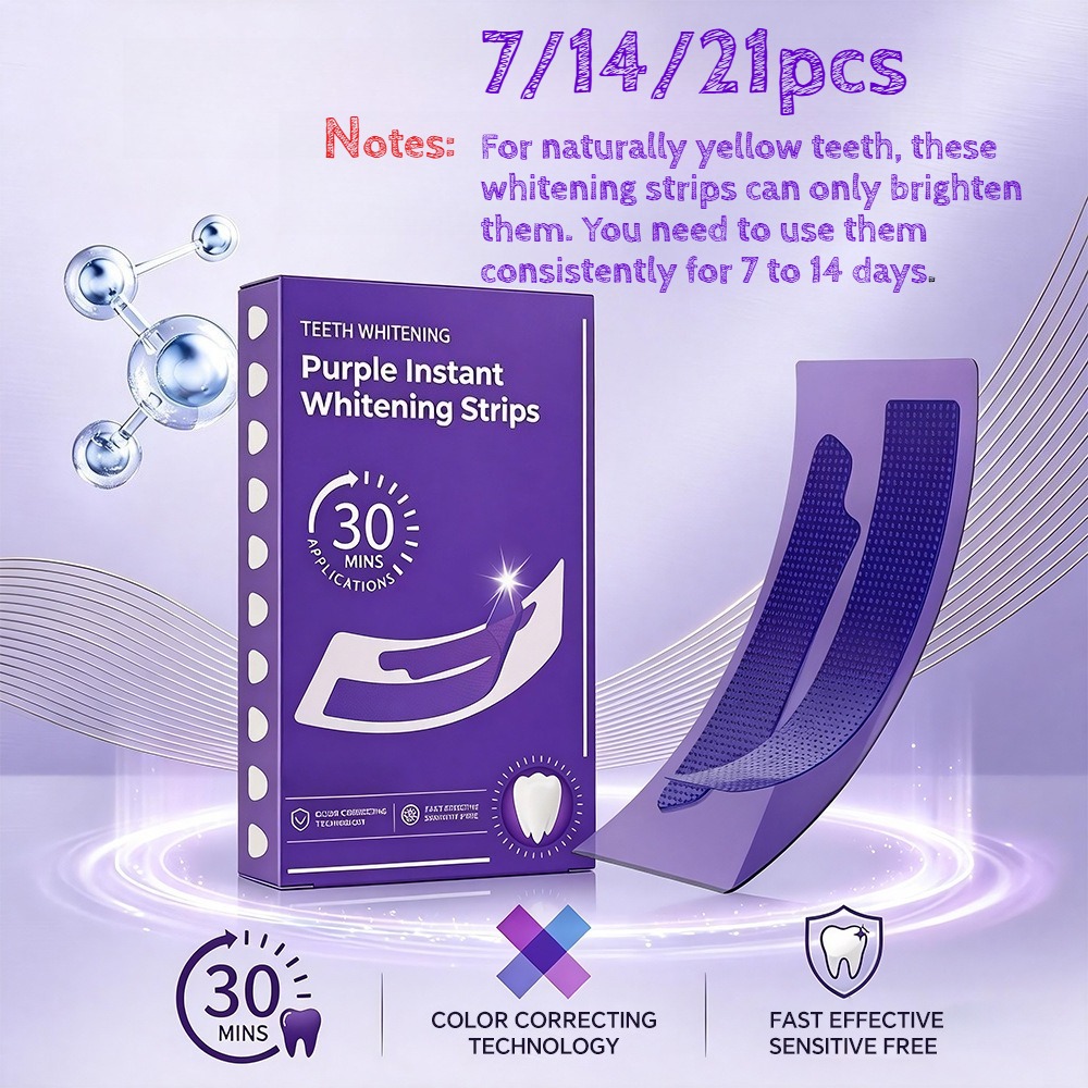 Teeth Whitening Quick - Purple Teeth Whitening Strips 7/14/21pcs Whitening