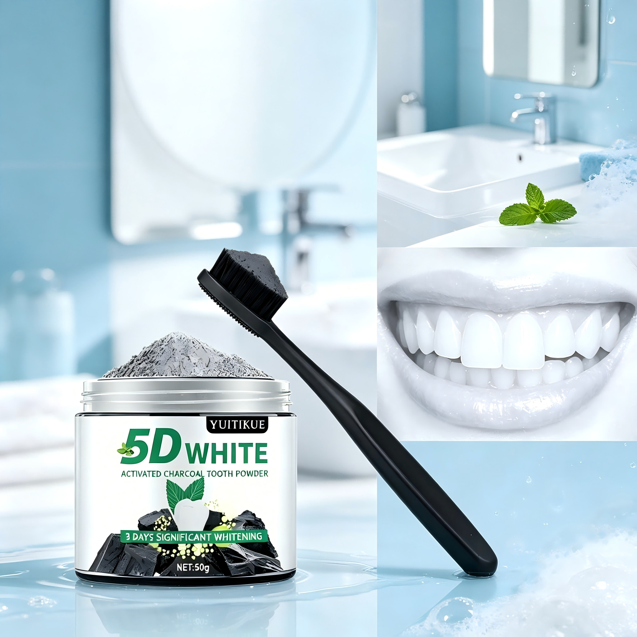Teeth Whitening Naturally - YUlTlKUE 5D White Activated charcoal Tooth