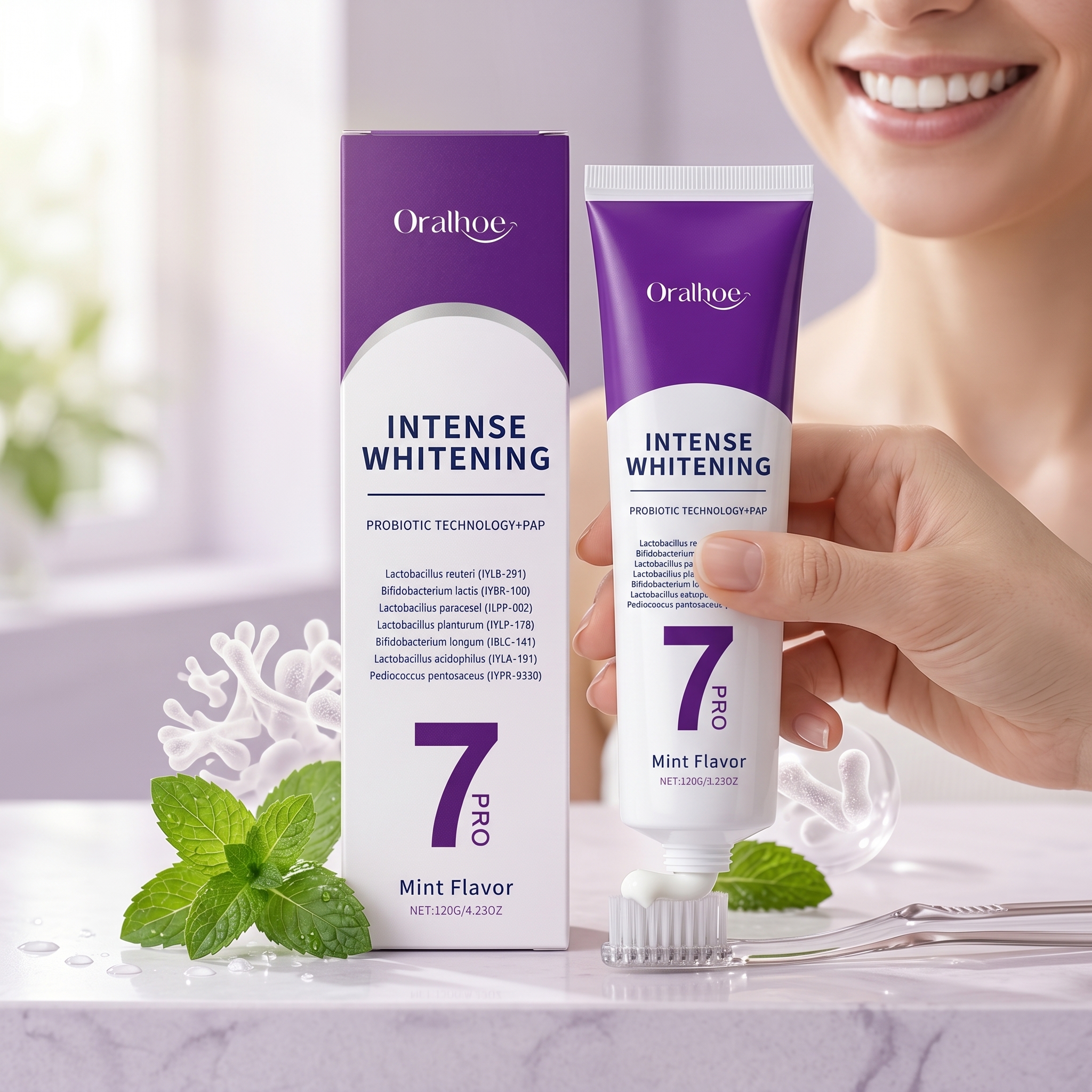 Teeth Whitening Naturally - ORALHOE Whitening Toothpaste Cleaning Plaque Reduce