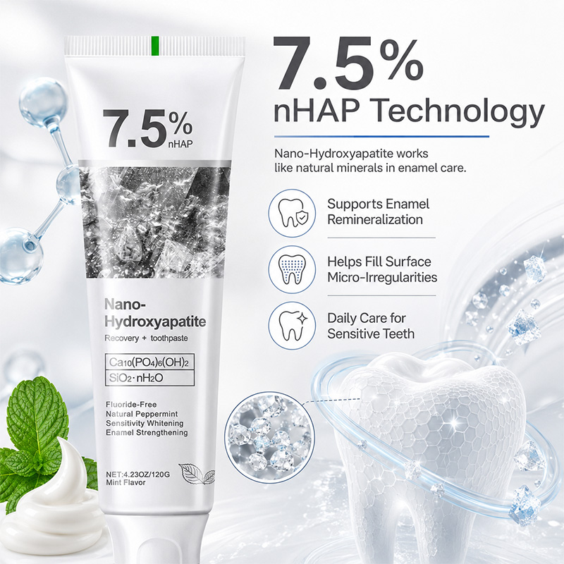 Teeth Whitening Cream - 5/6Pcs 7.5% nHAP Nano Hydroxyapatite Toothpaste