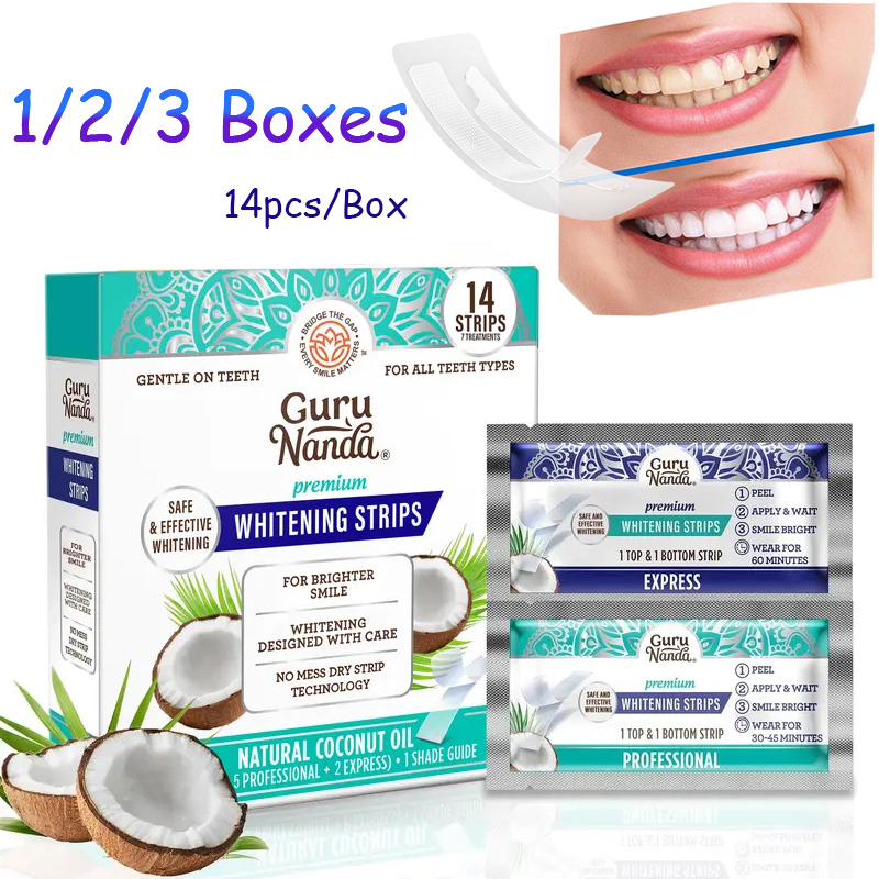 Coconut Oil Pull - 14pcs/box Coconut Oil Teeth White Strips,Whiter