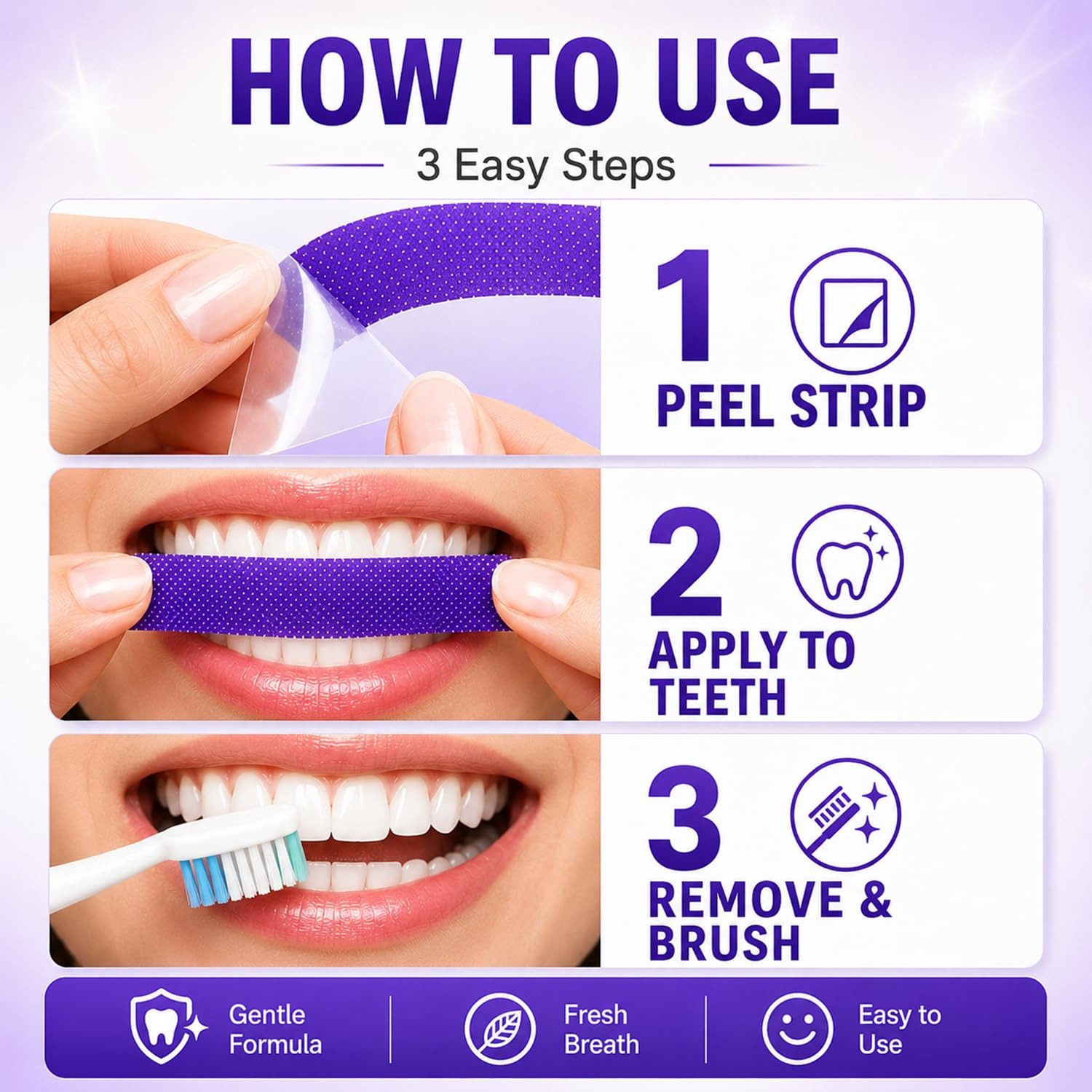 Purple Teeth Whitening Strips  – Teeth Whitening Quick recenzja i cena