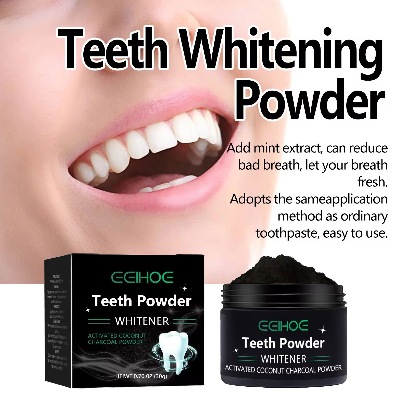 EELHOE Charcoal Powder for Tee – Teeth Whitening Charcoal Powder recenzja i cena