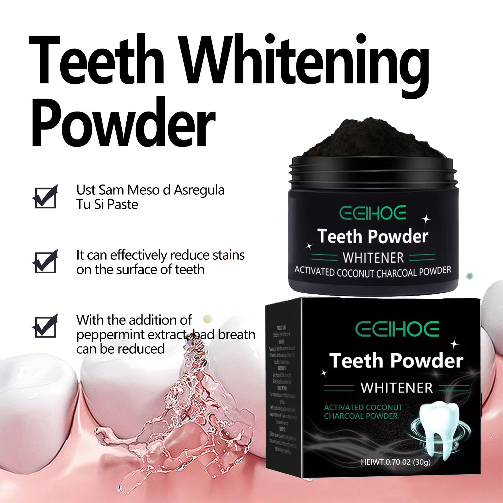 EELHOE Charcoal Powder for Tee – Teeth Whitening Charcoal Powder recenzja i cena