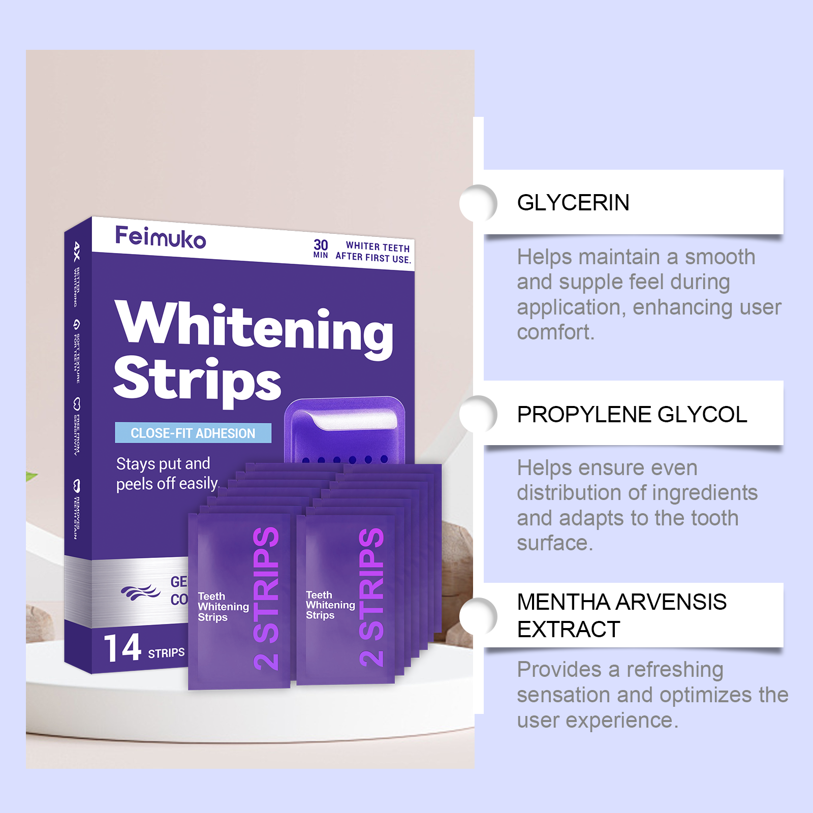 Purple Teeth Whitening Strips  – Teeth Whitening Hydrogen Peroxide recenzja i cena