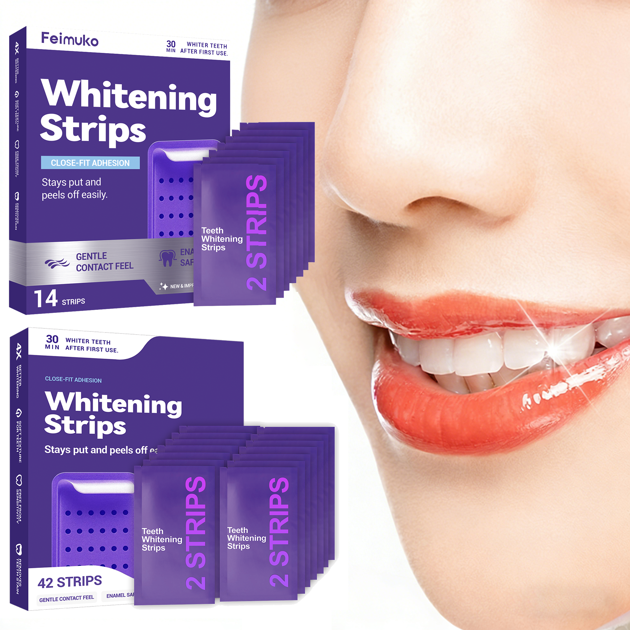 Purple Teeth Whitening Strips  – Teeth Whitening Naturally recenzja i cena