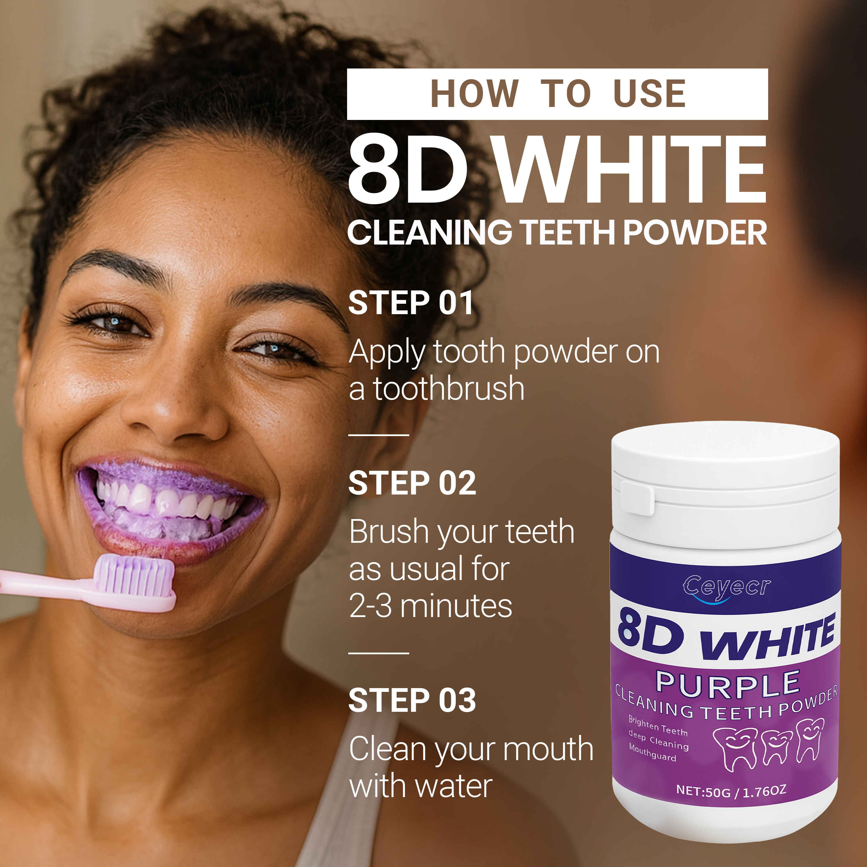 8D white Teeth Whitening Powde – Teeth Whitening Cream recenzja i cena