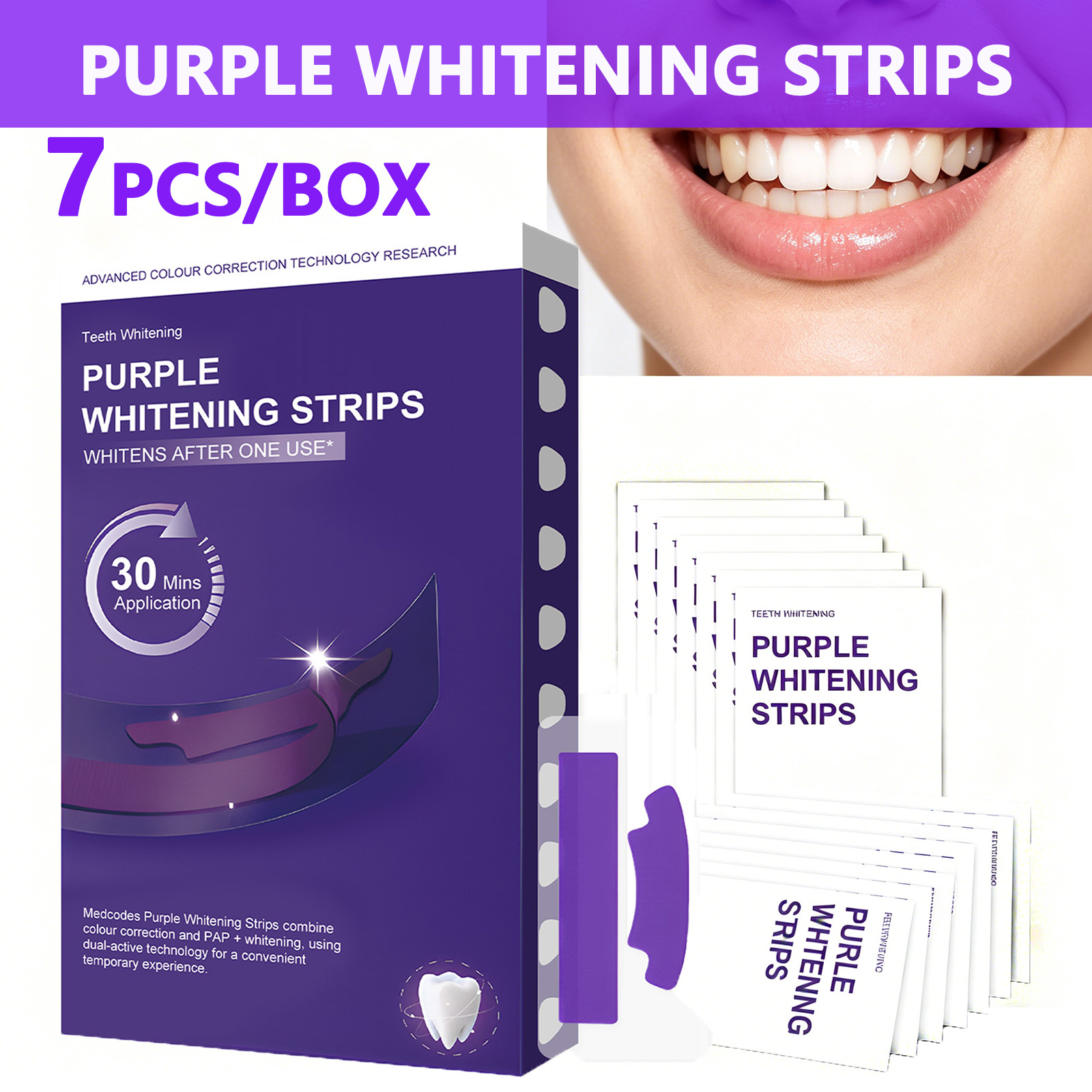 Purple Teeth Whitening Strips  – Teeth Whitening Quick recenzja i cena