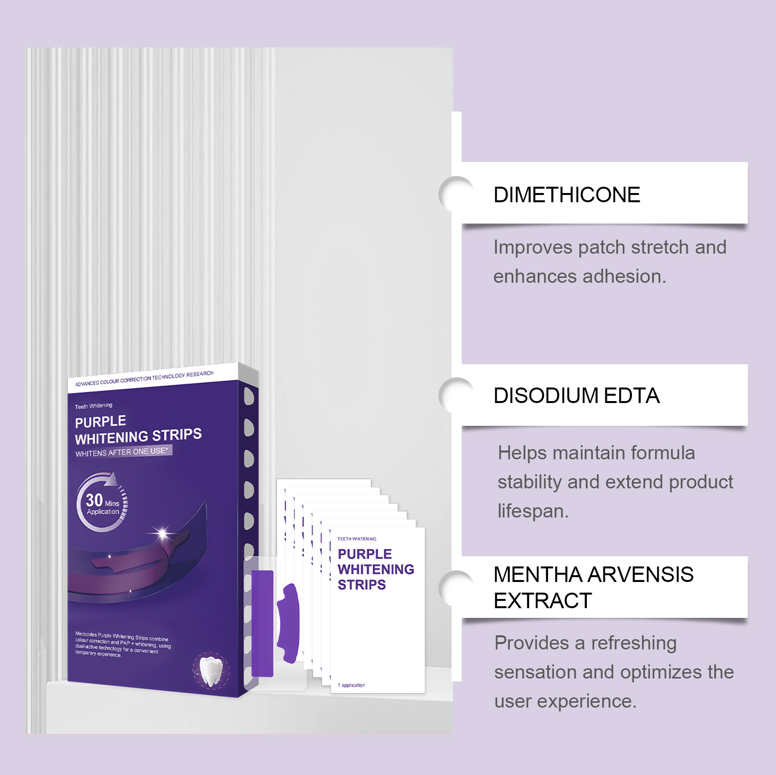 Purple Teeth Whitening Strips  – Teeth Whitening Quick recenzja i cena