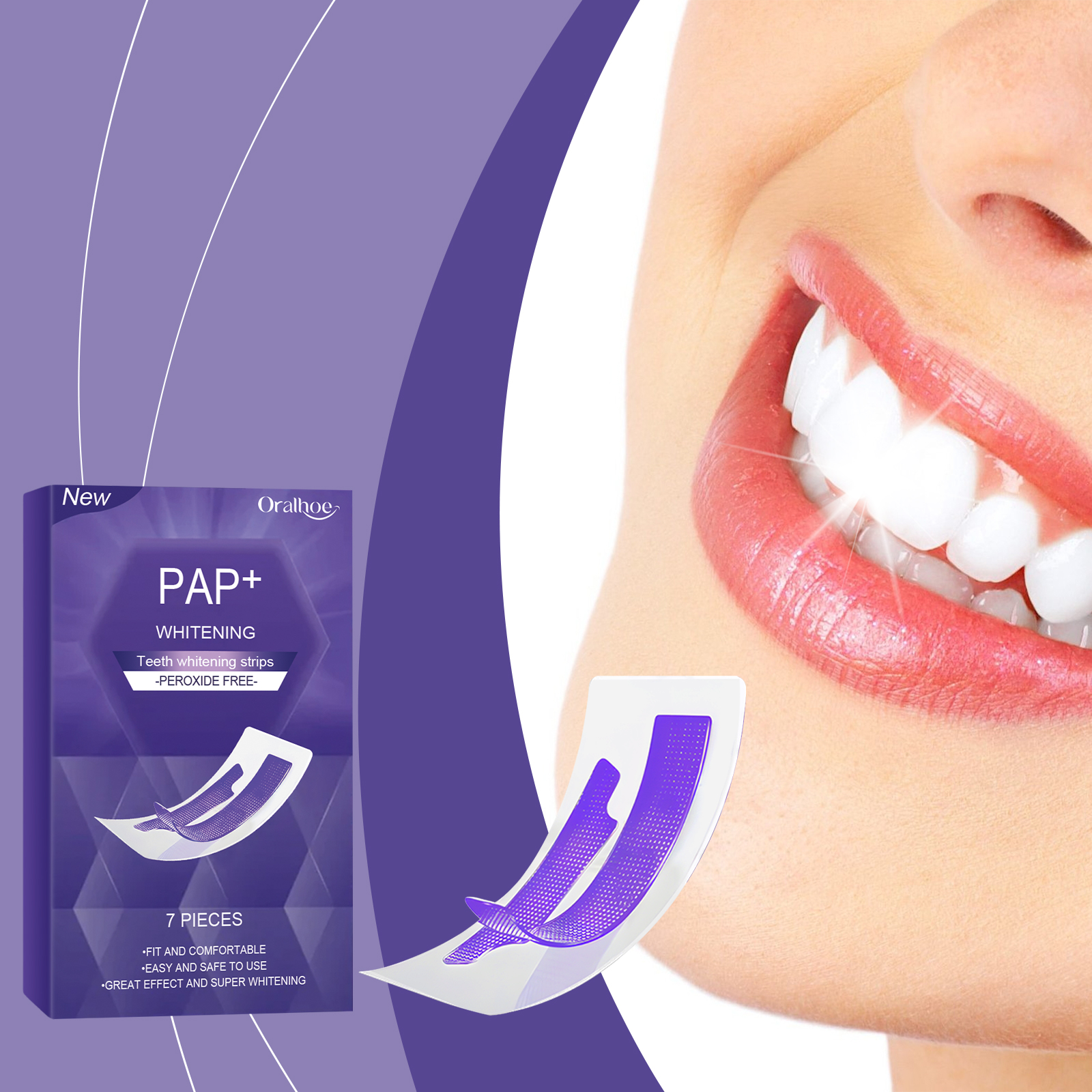 Purple Teeth Whitening Strips  – Teeth Whitening Cream recenzja i cena
