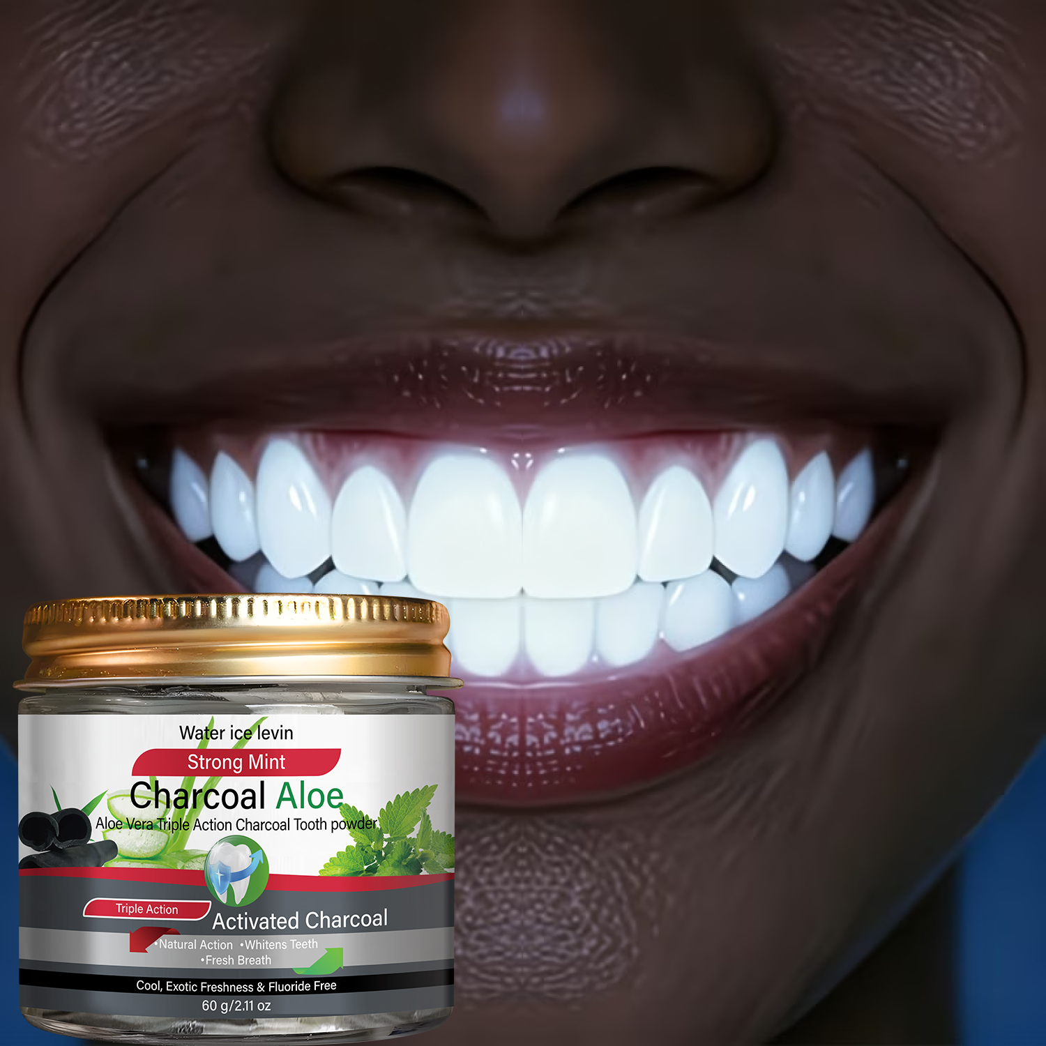 Water Ice Levin Charcoal Aloe  – Teeth Whitening Charcoal Powder recenzja i cena
