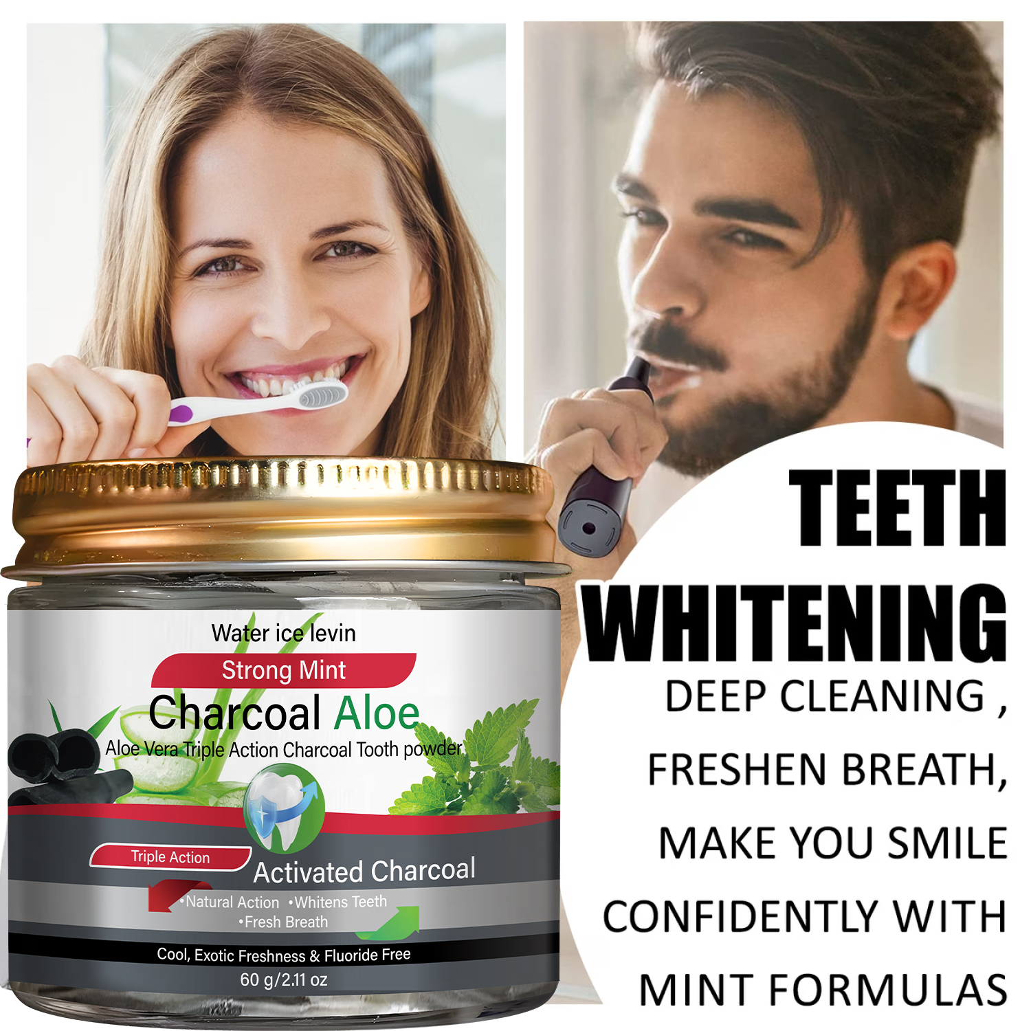 Water Ice Levin Charcoal Aloe  – Teeth Whitening Charcoal Powder recenzja i cena